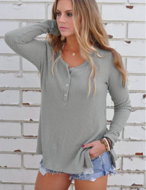 Trendy Knitted Long Sleeve Casual Shirt Top Verkadi.com
