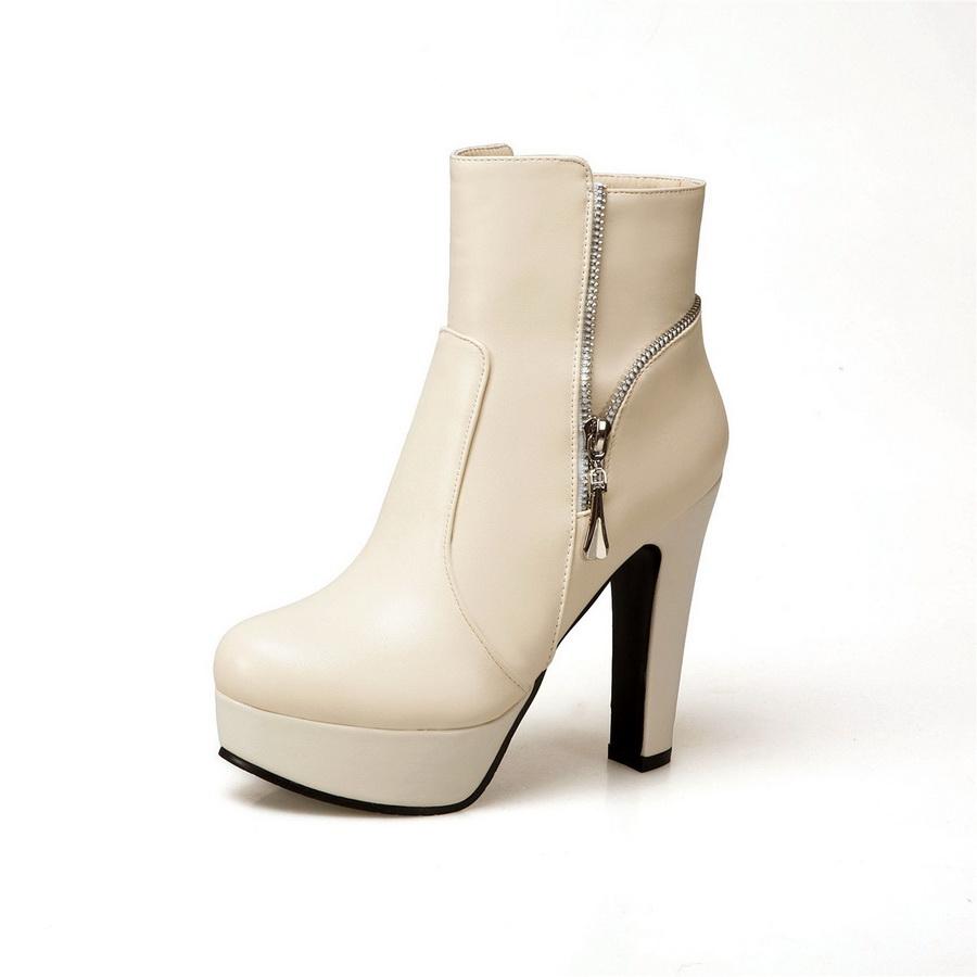 Fashion Platform Square High Heels Ankle Boots Verkadi.com