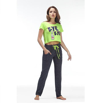 Cotton O-Neck Two Piece Sleepwear Pajama Set Verkadi.com
