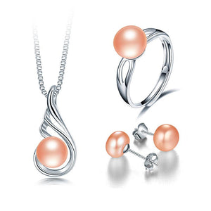 High Luster Pearl Pendant Ring Earrings Set Verkadi.com