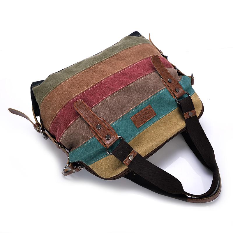 Fashion Canvas Hand/Shoulder Patchwork Casual  Women's Bag
