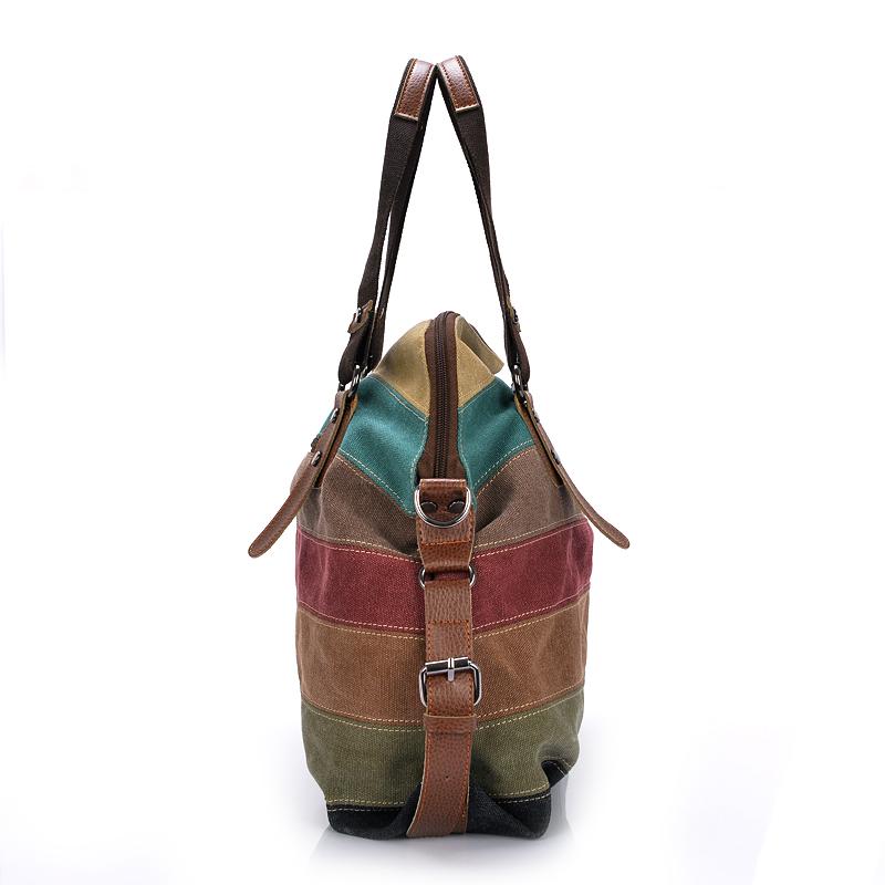 Fashion Canvas Hand/Shoulder Patchwork Casual  Women's Bag