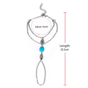 Chain Silver Plated Beads Slave Finger Bracelet 