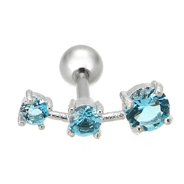 Shell Hard Barbell Opal Stone Crystal Ear Stud Verkadi.com