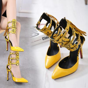 Novelty Gladiator Serpentine High Heels Pumps Shoes Verkadi.com