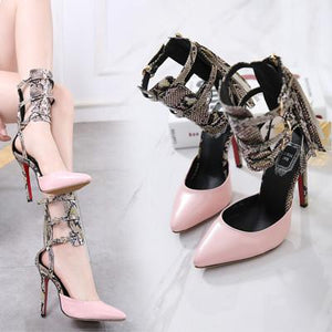 Novelty Gladiator Serpentine High Heels Pumps Shoes Verkadi.com