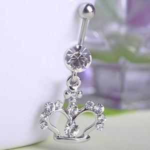 Crown Noble Crystal Navel Piercing Belly Button Ring Verkadi.com