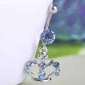 Crown Noble Crystal Navel Piercing Belly Button Ring Verkadi.com