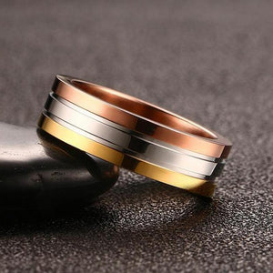 Unisex Titanium Steel Gold Rose Plated Ring Verkadi.com