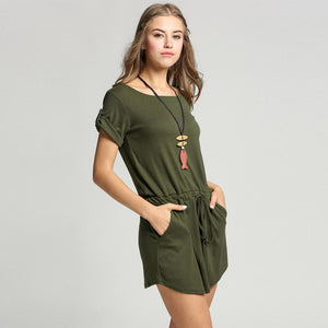 Style Army Green Sexy Short Sleeve Dress Verkadi.com