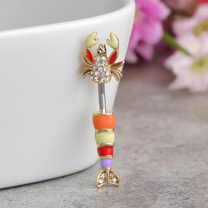 Crystal Colorful Scorpion Navel Bell Button Ring