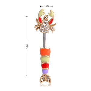 Crystal Colorful Scorpion Navel Bell Button Ring