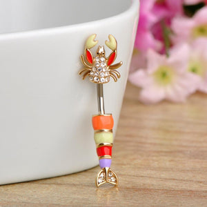 Crystal Colorful Scorpion Navel Bell Button Ring