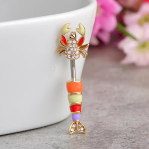 Crystal Colorful Scorpion Navel Bell Button Ring