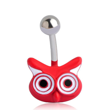 Red Enamel Fox Navel Piercing Belly Button Ring Verkadi.com