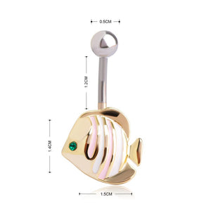 Small Fish Character Navel Piercing Belly Button Ring