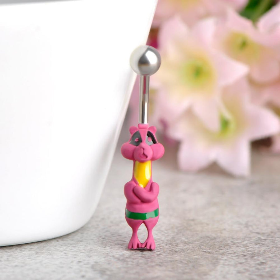 Cute Squirrel Navel Piercing Belly Button Ring