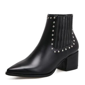 Riveted Chelsea Pointed Toe Ankle Boots Verkadi.com