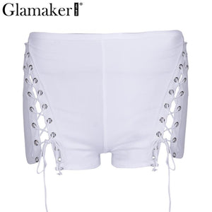 Sexy Front Lace Up Hollow Out High Waist Shorts