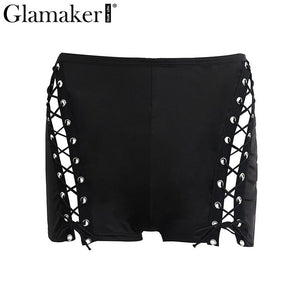 Sexy Front Lace Up Hollow Out High Waist Shorts