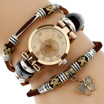 Triple Bracelet Genuine Leather Wristwatch Verkadi.com