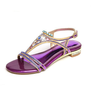 Cool Ankle Strap Glitter Open Toe Rhinestone Summer Sandals