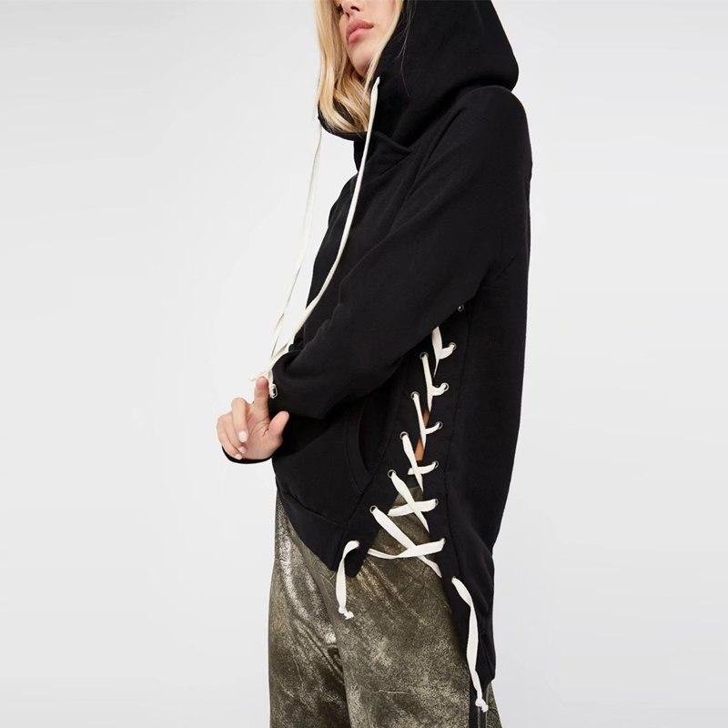 lace-up hoodie