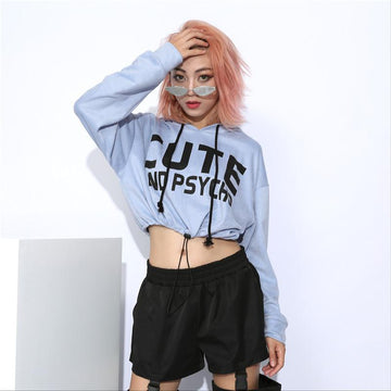 Sexy Hooded Crop Top Street Wear Hoodie Sweatshirt Verkadi.com