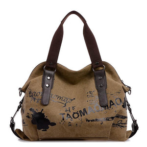 Canvas Women Messenger Bag - Louis Large Capacity Tote Purse Shoulder Bag