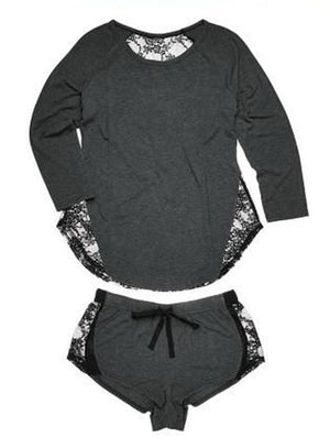 Cotton Lace 2 Pieces Nightwear Pajamas Set Verkadi.com
