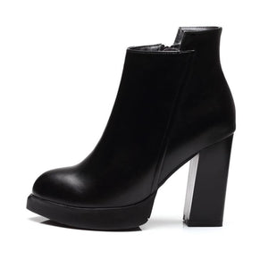 Pointed Toe Square High Heel Women Ankle Boots Verkadi.com