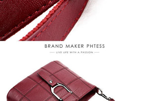 Plaid Leather Designer Cross Body Shoulder Handbag