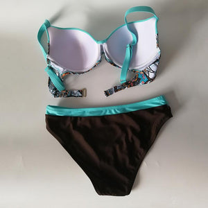 Brazilian Style Print Push Up Padded Bikini Set