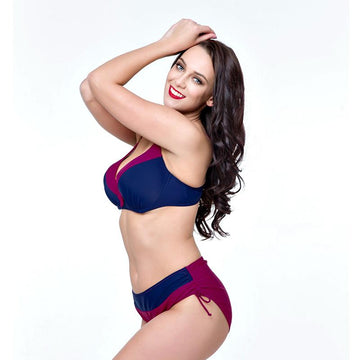 Plus Size Two Piece Push Up Duel Color Bikinis Swimwear