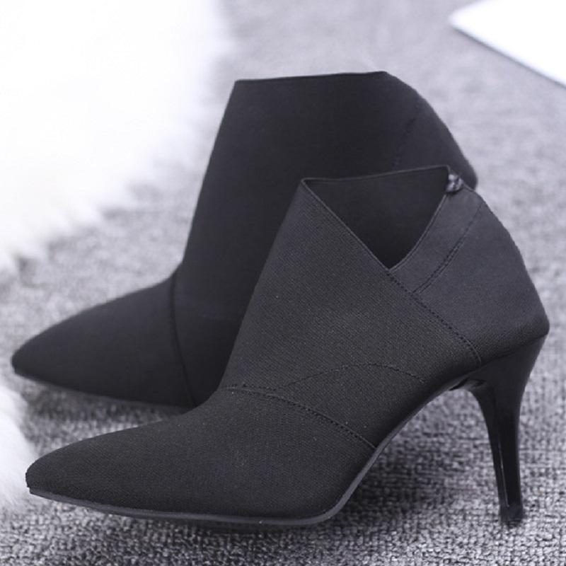 Women Ankle Boots Sexy Thin High Heel Winter Shoes Woman 