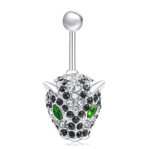 Leopard Head Navel Piercing Belly Button Ring