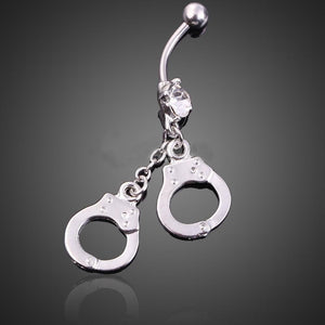 Handcuffs Crystal Diamante Navel  Belly Button Ring Verkadi.com
