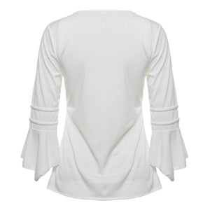 Blouse Shirts With Elegant Ruffles & Flare Sleeves Verkadi.com