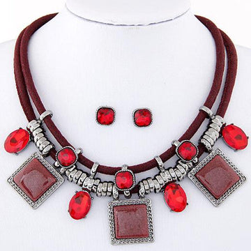 Collier Geometric Colorful Jewelry Set Verkadi.com