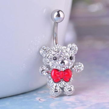 Cute Teddy Bear Character Belly Button Ring Verkadi.com