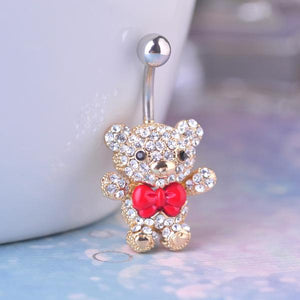 Cute Teddy Bear Character Belly Button Ring Verkadi.com
