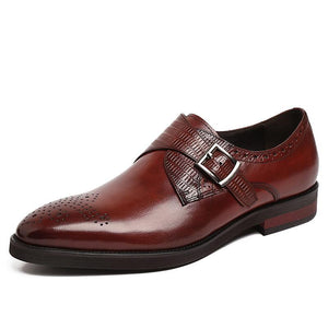 Crocodile Pattern Slip-On Leather Dress Shoes Verkadi.com