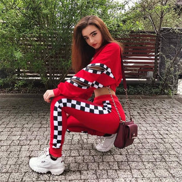  New Comfortable Side Striped Tracksuit Sportswear Yoga Set Verkadi.com