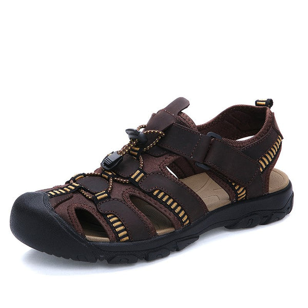 Men Sandals Slippers Casual Suede Leather Gladiator