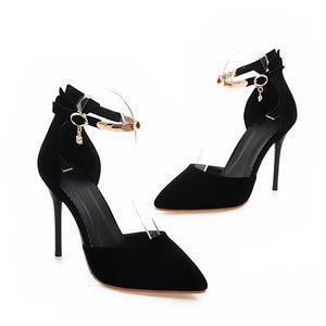 High Heels Ankle Strap Point Toe Pumps Shoes