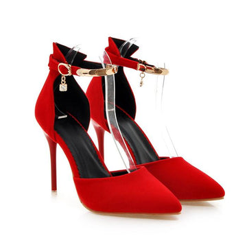 High Heels Ankle Strap Point Toe Pumps Shoes