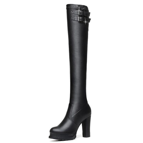 Microfiher-Over-The-Knee-Boots-Women-Comfortable-Sexy-Beautiful-Black ...