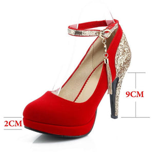 New Platform Rhinestone Fringe High Heel Pumps Shoes Verkadi.com