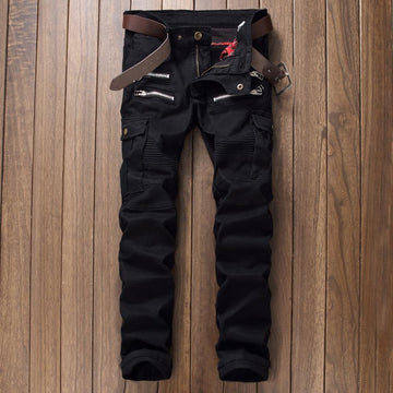 Moto Black Motorcycle Ripped Denim Biker Skinny Jeans