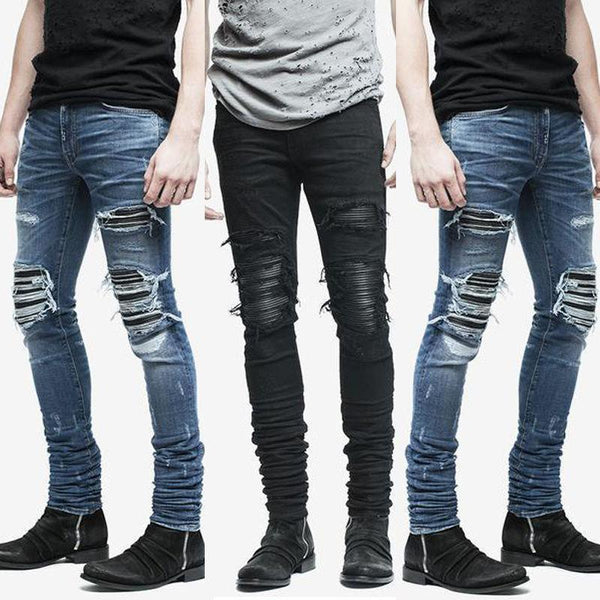 New-Dropshipping-Men-s-Jeans-Ripped-Skinny-Biker-Jeans-Destroyed-Frayed ...